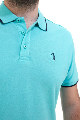 Polo majica s kratkimi rokavi, turkizna, 100 % bombaž, U.S. GOLF CLUB PO2002