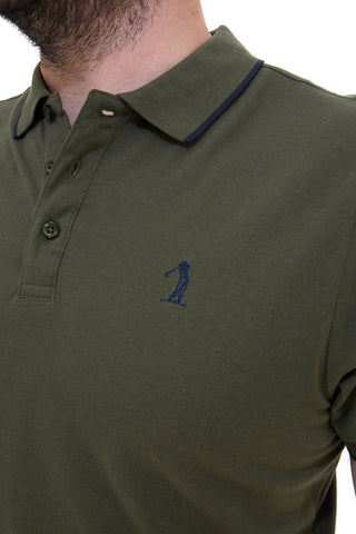 Polo majica z kratkimi rokavi, vojaško zelena, 100 % bombaž, U.S. GOLF CLUB PO2001