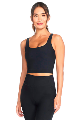 Top Sportino Nero a Costine SHECKERS GO FLEX RIB Longline Bra