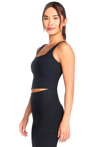 Top Sportino Nero a Costine SHECKERS GO FLEX RIB Longline Bra