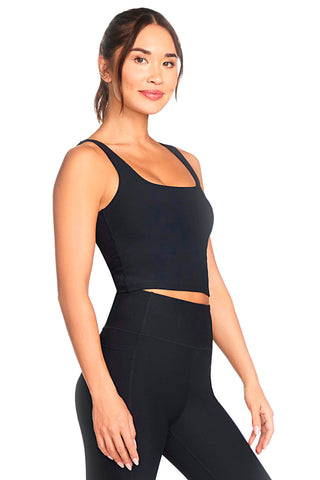 Top Sportino Nero a Costine SHECKERS GO FLEX RIB Longline Bra