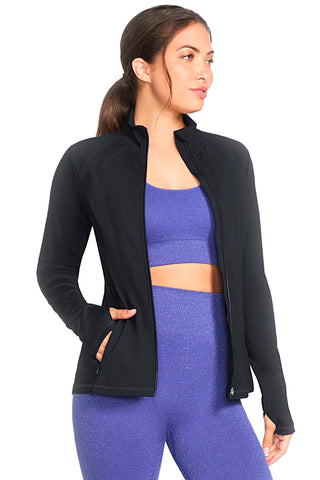 Črna majica z zadrgo SHECKERS GO WALK Jacket