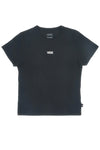 Črna bombažna majica z minimalističnim logotipom Vans Basic Mini SS