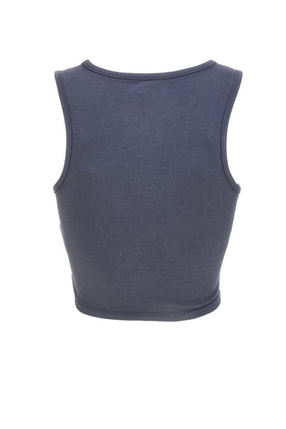 Siva kratka majica z logotipom Vans Blur Fitted Crop Tank A