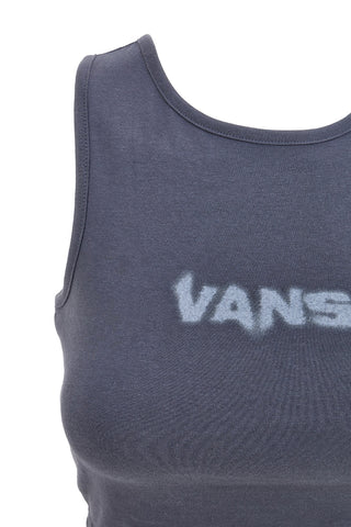 Siva kratka majica z logotipom Vans Blur Fitted Crop Tank A