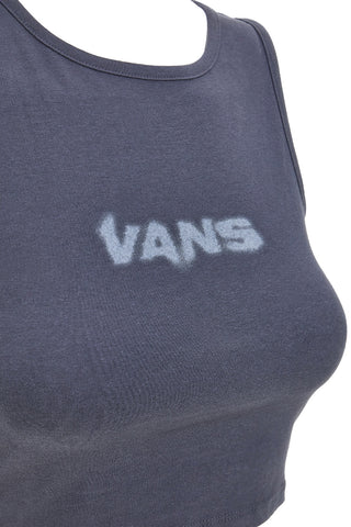 Siva kratka majica z logotipom Vans Blur Fitted Crop Tank A