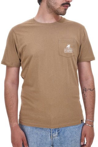 Rjava majica z žepkom in logotipom U.S. Grand Polo US51617M