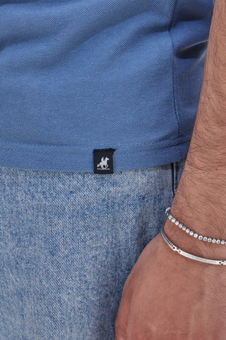 Modra majica z vezenim logotipom iz bombaža U.S. Grand Polo US51629M