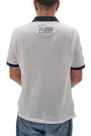 Belo-modra polo majica z modrim ovratnikom U.S. GOLF CLUB S51505