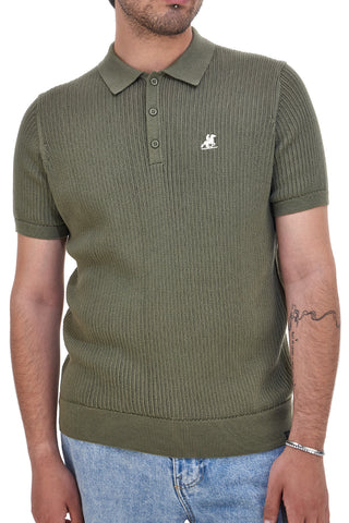 Zelena polo majica iz rebrastega pletenega materiala U.S. Grand Polo US51228M