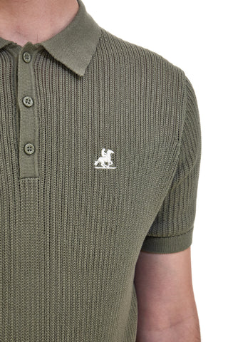Zelena polo majica iz rebrastega pletenega materiala U.S. Grand Polo US51228M