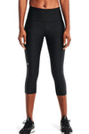 Črne tričetrtinske legice z bočno žepom UNDER ARMOUR Capri UA Tech