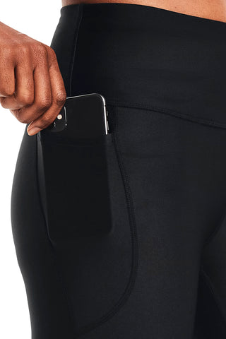 Črne tričetrtinske legice z bočno žepom UNDER ARMOUR Capri UA Tech