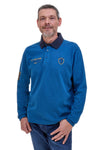Modra polo majica z dolgimi rokavi in kontrastnimi detajli U.S. Golf Club POLOP005