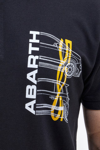 Črna polo majica z grafičnim potiskom Abarth AH24SS153