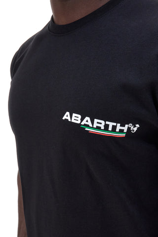 Črna majica z logotipom na sprednji strani 100 % bombaž Abarth AH002TE
