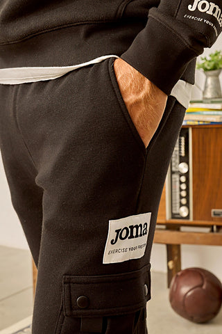 Črne bombažne hlače s logotipom Joma Urban Streetlong Pants