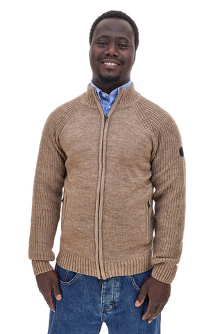 Cardigan beige con zip in misto lana  No Limits MAJU021W25