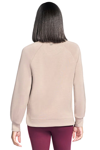 Felpa beige con maniche raglan e orlo stondato Skechers SKECHLUXE Elevate Crewneck