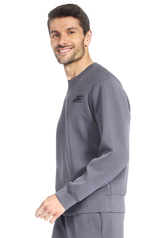 Siva majica z okroglim izrezom in natisnjenim logotipom Skechers SKECHCLOUD Elevate Crew