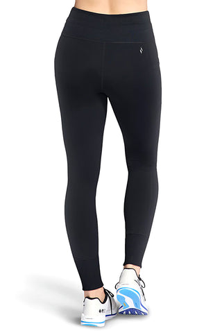 Črne legice iz tkanine go flex z nastavljivim pasom Skechers LG74