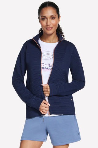 Modra jakna z zadrgo Skechers GO WALK Everywhere Jacket