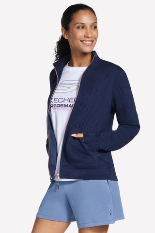 Modra jakna z zadrgo Skechers GO WALK Everywhere Jacket