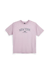 Majica vijoličaste barve z nadstandardno velikostjo in potiskom Los Angeles Skechers Destination Short Sleeve Tee