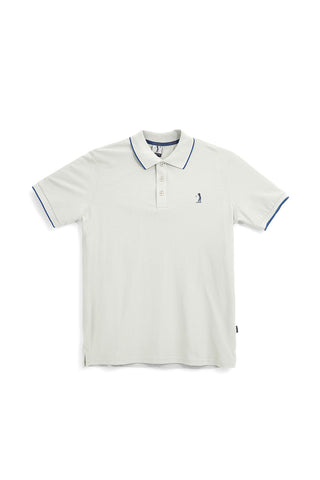 Siva polo majica s kontrastno obrobo in izvezenim logotipom Us golf PO2002