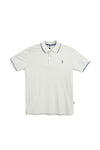 Siva polo majica s kontrastno obrobo in izvezenim logotipom Us golf PO2002