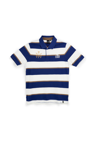 Modro-bela črtasta polo majica 100% bombaž U.s. grand polo US61515M