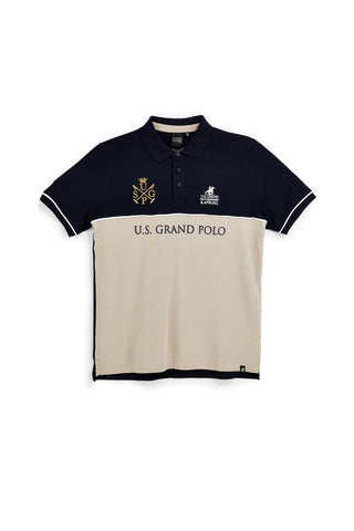 Modro-beljasta polo majica U.s. grand polo iz 100 % bombaža US61503M