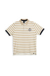 Bež in bela črtasta polo majica 100% bombaž U.s. grand polo US61505M