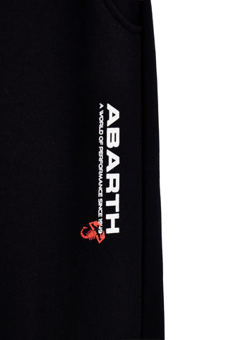 Črne športne hlače za tek z vrvico in logotipom Abarth AH001PA