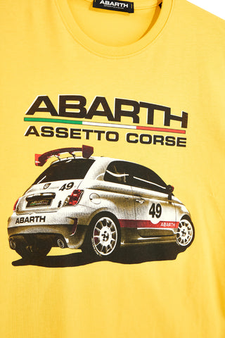Rumena bombažna majica s potiskom na prsih Abarth AH011TE