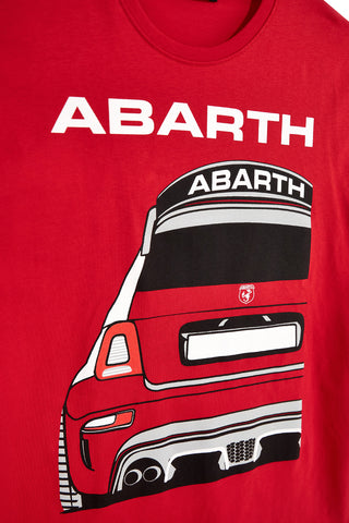Rdeča bombažna majica s potiskom na prsih <i data-tl='81112AA'>Abarth</i> AH26SS056