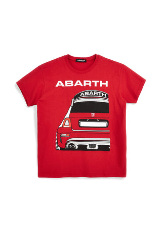 Rdeča bombažna majica s potiskom na prsih <i data-tl='81112AA'>Abarth</i> AH26SS056