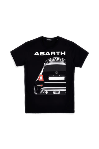 Črna bombažna majica s potiskom na prsih <i data-tl='81112AA'>Abarth</i> AH26SS056