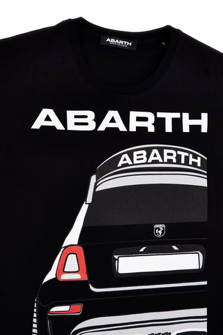 Črna bombažna majica s potiskom na prsih <i data-tl='81112AA'>Abarth</i> AH26SS056