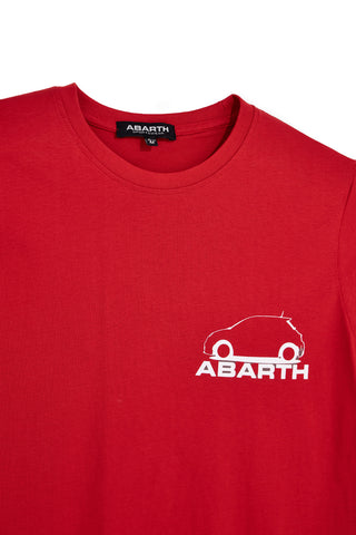 Rdeča majica s potiskom logotipa Abarth AH017TE