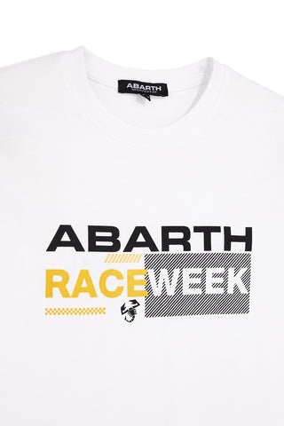 Bela majica s sprednjim potiskom Abarth AH003TE