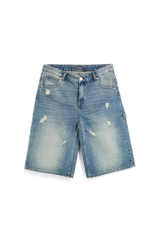 Modre jeans hlače do kolen iz džinsa z raztrganinami Boardman 4051