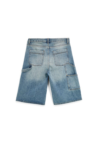Modre jeans hlače do kolen iz džinsa z raztrganinami Boardman 4051