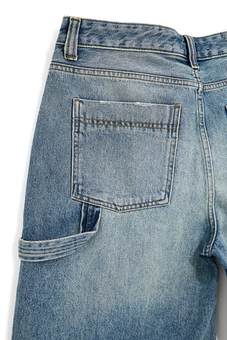 Modre jeans hlače do kolen iz džinsa z raztrganinami Boardman 4051