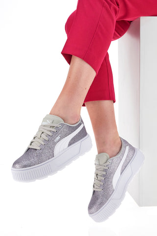 Superge Flatform Karmen Glitz Srebrni Glitter