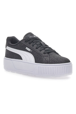 Črne superge Flatform Karmen Glitz z bleščicami