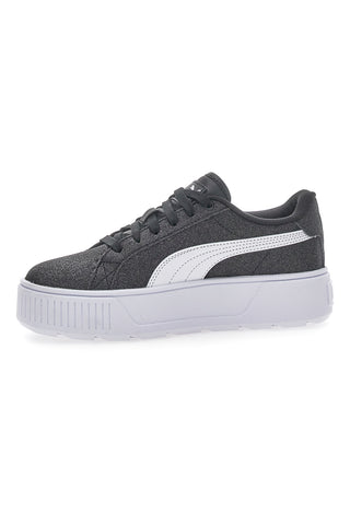 Črne superge Flatform Karmen Glitz z bleščicami