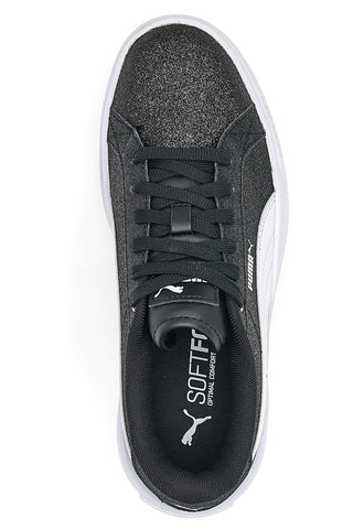 Črne superge Flatform Karmen Glitz z bleščicami