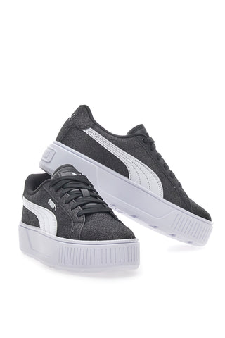 Črne superge Flatform Karmen Glitz z bleščicami