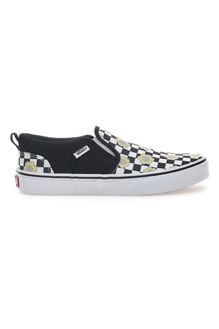Črni in beli slip-on superge Vans Asher
